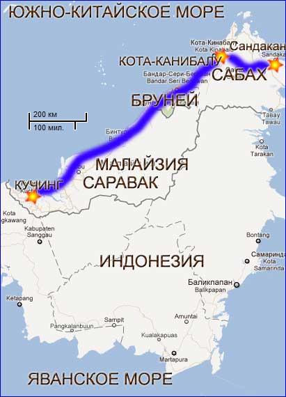 Маршрут фототура на Борнео (Калимантан, Малайзия)